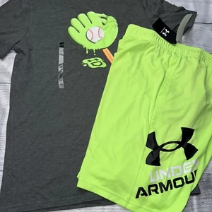 Under Armour Youth XL (18/20) Green Baseball Glove Outfit Set NEW - Picture 1 of 1