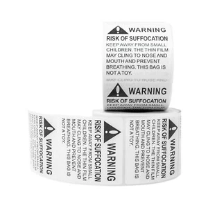 Innovative Haus 2 Rolls x 500 Labels (1,000 Total) Risk of Suffocation Warnin... - Picture 1 of 5