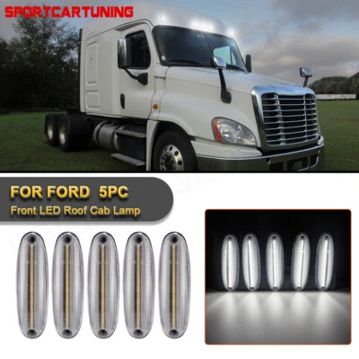 5 Pack White LED Cab Roof Marker Lights For 2008-up Freightliner Cascadia Truck Foto 1 de 4
