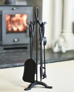 Deluxe Contemporary Loop Handle Companion Set in Black 61cm - Picture 1 of 5