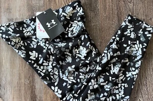 NWT Under Armour YXL Girls Heat Gear Black/Gray/White Print Crop Leggings XL - Picture 1 of 2