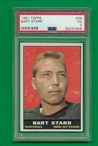 1961 Topps FB Bart Starr Green Bay Packers  #39  ⭐️💥🎯  PSA Graded 3  - Picture 1 of 2