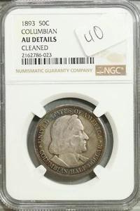 1893 Columbian Exposition Commemorative Half Dollar NGC AU Detail *Toned* - Picture 1 of 2