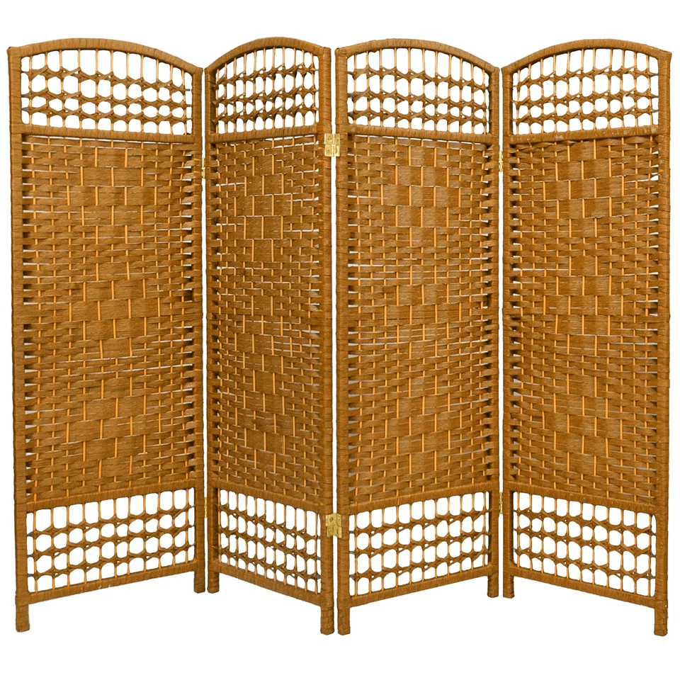 Pantalla plegable de tejido de fibra corta de 4 pies - Beige claro - 4 paneles Foto 1 de 1