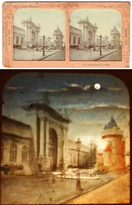Vue stéréoscopique polyoramique EXPO UNIVERSELLE PARIS 1889 / MINISTERE GUERRE - Imagen 1 de 3