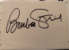 Barbara Streisand autographed large size index card 