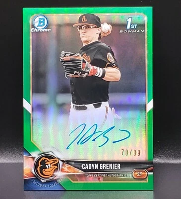 Cadyn Grenier - 2018 Bowman Chrome RC AUTO Autograph GREEN REFRACTOR (#'D /99) - Image 1 of 3