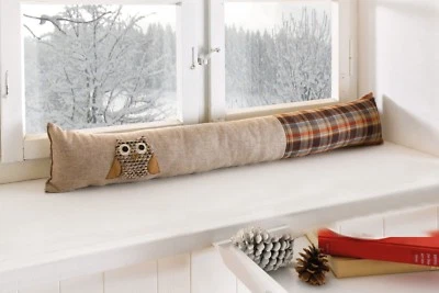 Zugluftstopper "Eule" Canvasoptik, Türdichtung, Türluftstopper, Türbodendichtung - Bild 1 von 2