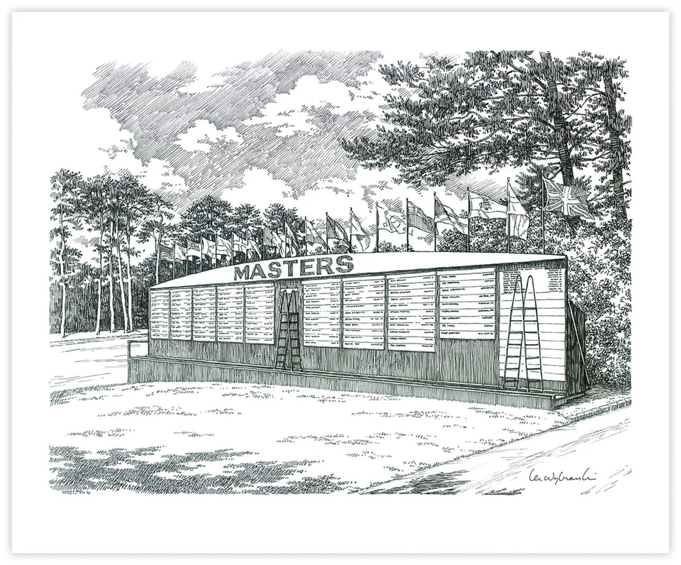 Ручка и чернила Augusta National Golf Club Leaderboard печать 14 x 18 дюймов 2025 Masters 🔥 - Изображение 1 из 4