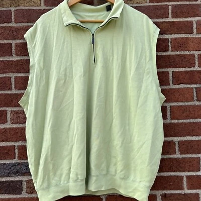 Мужской пуловер Carnoustie для гольфа жилет без рукавов 1/4 на молнии с подкладкой зеленый хлопок XXL - Изображение 1 из 4