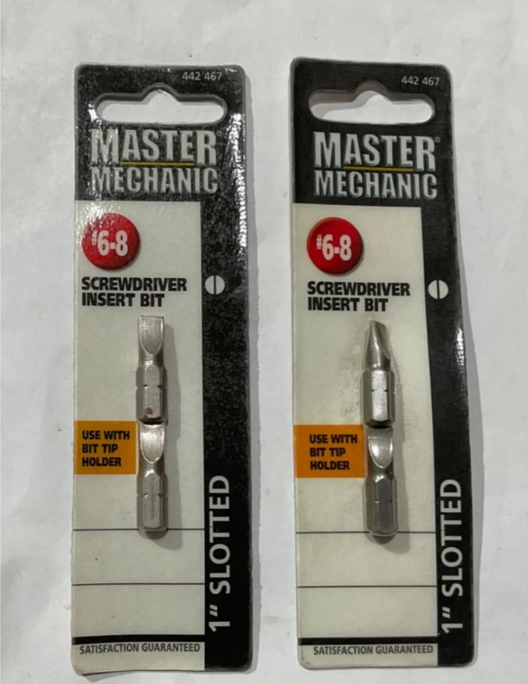 Master Mechanic 442 467 #6-8 Screwdriver slotted Insert Bit 2-2pks - Image 1 of 1