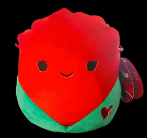 Squishmallow WALSH The ROSE 8" Plush, VALENTINES RED ROSE, NEW - Picture 1 of 8