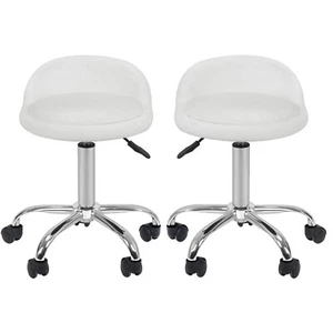 Adjustable Height 2X Hydraulic Rolling Swivel Stool Spa Salon Chair w/Back Rest - Picture 1 of 11