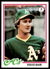 1978 Topps 353 Doug Bair   Oakland Athletics  RC Baseball Card