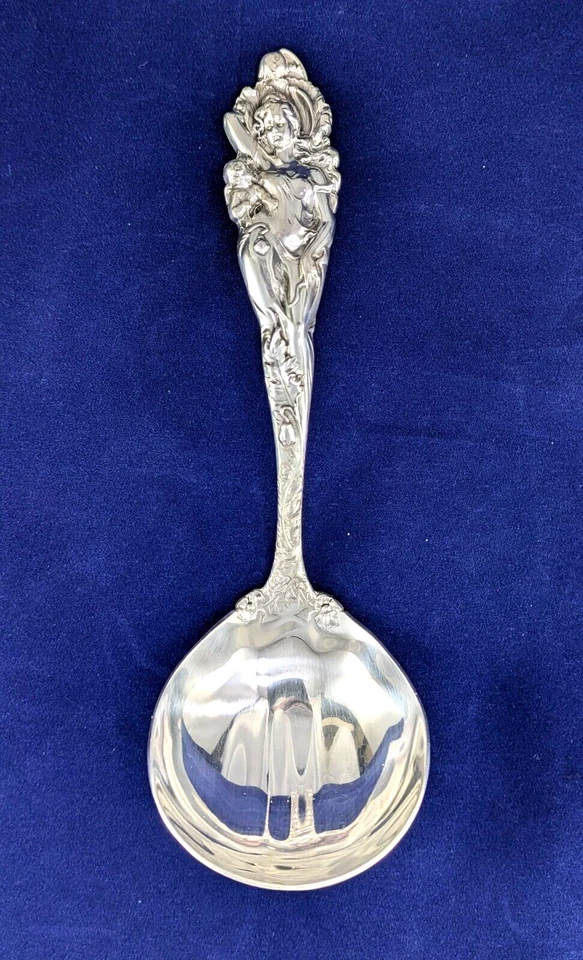 Antiguo cucharón de salsa REED & BARTON 'Love Disarmed' 1899 6,75", TOTALMENTE NUEVO Foto 1 de 4