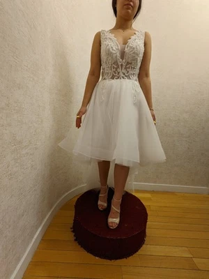 Short Wedding Dress Size 8 MSRP: $1499 - Image 1 of 4