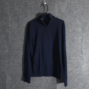 Suéter Pullover Banana Republic Cachemir 1/4 Cremallera Para Hombre Premium Talla Mediana Azul Marino - Imagen 1 de 12