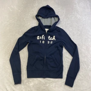 Abercrombie Kids Navy Blue Zip Up Hoodie Est 1892 Logo Girls Large - Picture 1 of 9