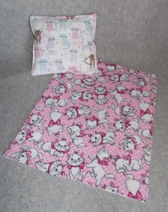 Juego de manta y almohada hecha a mano de Disney Aristocats Marie Pink Pet Kitten Cat - Imagen 1 de 7
