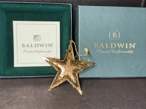 Baldwin Elegant Star 24k Over Brass Ornament With Original Box Free Shipping - Picture 1 of 4