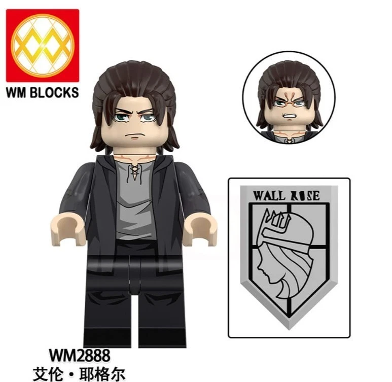 2 inch Custom Attack on Titan, Eren Yeager Minifigure, New/Mint - Image 1 of 1