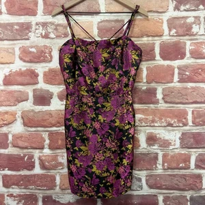 Lulu’s Kleid Damen XL Mehrfarbig Blumen Jacquard Abend Reißverschluss - Bild 1 von 9