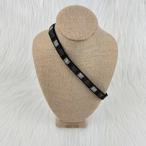 Rosa Zinn Marisol Stretch Perlen & Strass Stirnband Haarschmuck Schwarz/Silber - Bild 1 von 12