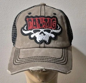 Danzig Heavy Metal Band Hat Distressed Cap Khaki & Black Danzig Hat - Picture 1 of 14