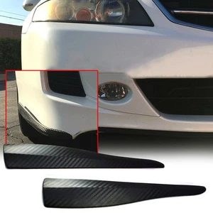 2pcs Carbon Fiber Car Bumper Corner Lip Guard Scratch Protector Accessories Trim - Picture 1 of 12