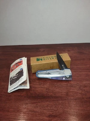 Cuchillo Plegable CRKT 7404 Kommer Fulcrum Azul Gris Excelente Estado con Caja Foto 1 de 4