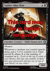 MTG SPIDER-MAN NOIR FOIL EXC - SPIDER-MAN NOIR 67 - SPM - MAGIC - Picture 1 of 1