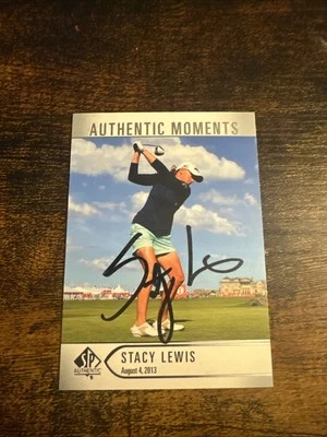 2021 Sp Authentic Moments Golf Card Stacy Lewis Signed Autograph Lpga - Image 1 of 4