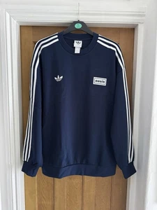 Adidas Originals x Oasis Tour Oversized Crew Sweatshirt Size Men’s XL Navy Blue - Picture 1 of 11
