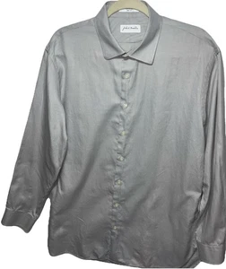 John W Nordstrom Dress Shirt Size 16 1/2/34-35 Gray 100% Egyptian Cotton Italy - Picture 1 of 9