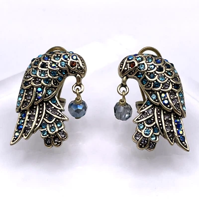 Pendientes Fénix HEIDI DAUS "Pasado Perfeccionado" Cuentas Gotas de Cristal - Omega - Nuevos con Etiquetas Foto 1 de 4