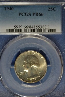 1940 PCGS PR66 WASHINGTON QUARTER #B50280 - Image 1 of 2