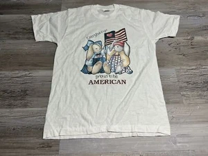 Vtg NOS Bunny Rabbit American Flag Patriotic T-Shirt Youth XL Single Stitch - Picture 1 of 5