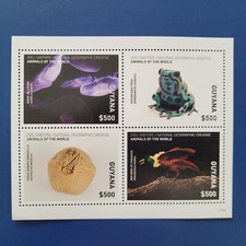 Guyana  2017 / Animals of the World - Moon Jellyfish, Poison Dart Frog.. / 4v ms