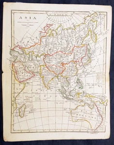 1815 Cummings & Hilliard Antique Early Map of New Holland Australia, China, Asia - Picture 1 of 2