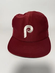 Vintage Philadelphia Phillies Hat Cap Snapback Black We Cover the World MLB Mesh - Picture 1 of 7