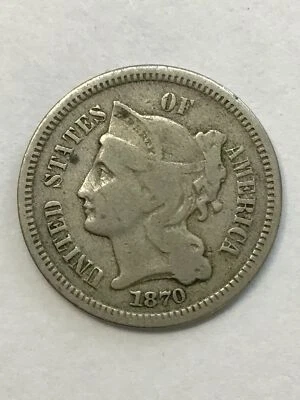 1870 Three Cent Nickel Piece - Image 1 of 2