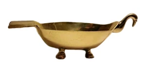 Vintage Brass Planter Swan Goose Bird Trinket DIsh Bowl India Gold 10"L - Picture 1 of 22