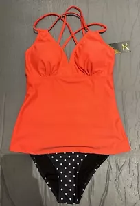 Women’s Two Piece Tankini Swimsuit Top with Bottom Set Medium NWT - Picture 1 of 5
