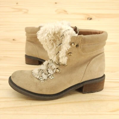 Sam Edelman Womens Winter Ankle Boots Sz 6.5 Tan Suede Outdoor Boho Chic Lace Up - Image 1 of 4