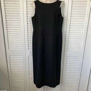 Laura Ashley Black 'Wool Plus Lycra' Sleeveless Sheath Maxi Dress 12 - Picture 1 of 7