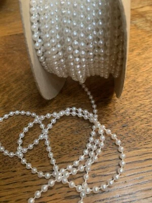 3 yardas - Borde de perlas de imitación vintage ~ stock nuevo/antiguo Foto 1 de 2