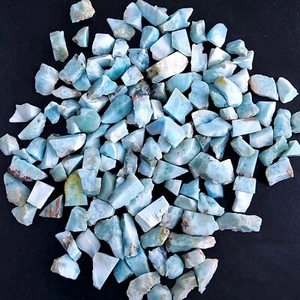 Lote de 133 piezas de piedras preciosas áspera cruda Larimar azul natural de 507 quilates sin pulir 8 mm #2483 - Imagen 1 de 6