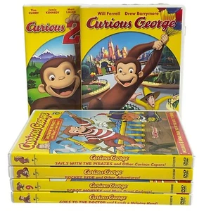 Curious George DVD Lot 2 Movie Will Ferrell Tim Curry & Bonus 4 TV Cartoons - Picture 1 of 9