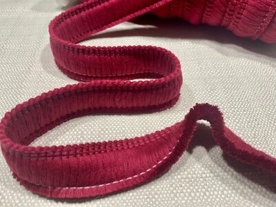 Garniture de coussin textile à pompons franges de coton largeur 30 mm - rouge... - Photo 1/3