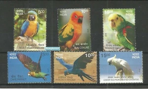 India 2016 Exotic Birds Parrot Macaw Cockatoo Stamps set 6v MNH - Picture 1 of 7